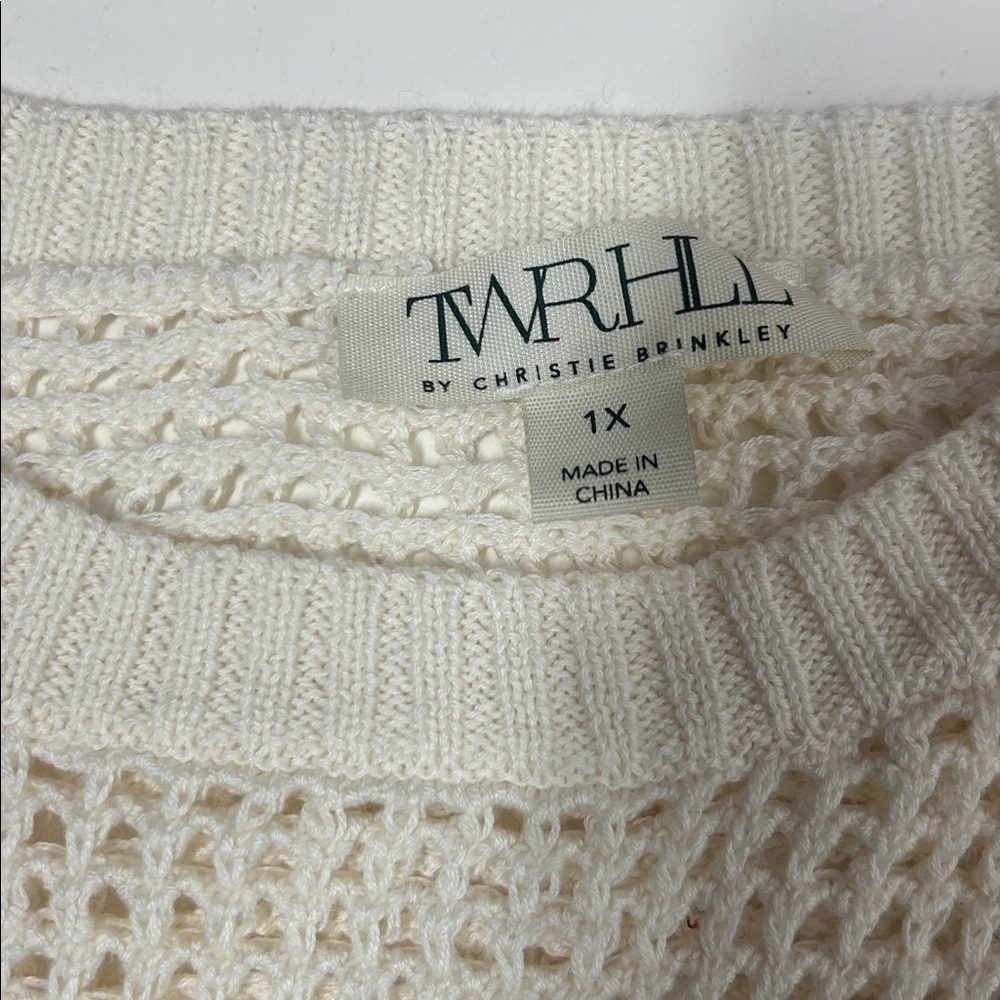 TWRHLL by Christie Brinkley American flag Mesh Sweater (size 1X) - Picture 6 of 7